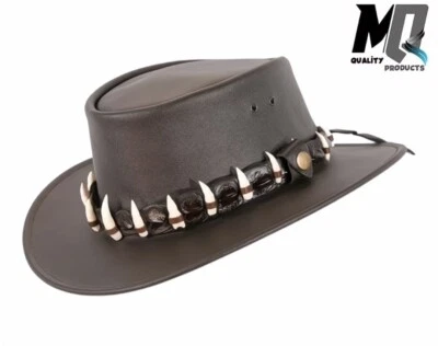 Sombrero de Vaquero de Cuero REAL Occidental Hombres y Mujeres Sombrero de Vaquero Estilo Vintage Sombrero Foto 1 de 4