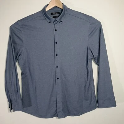 Camisa Vince Camuto Pima Algodón Abotonada XL Gris Manga Larga Suave Tejida Informal Foto 1 de 4
