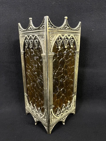 Vintage Mid Century Gothic Cathedral Wall Hanging Light Fixture 1963 Lightcraft Cover