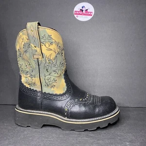 Ariat FatBaby Black Green Camo Cowboy Western Boots 16402 Women - Sz 6 B - Picture 1 of 10