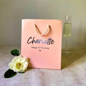 Personalised Birthday Gift Bag | Custom Luxury Foil-Printed Gift Bag - Picture 1 of 8