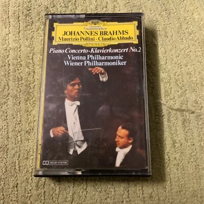 Brahms  Piano Concerto No.2 CASSETTE ALBUM Maurizio Pollini Claudio Abbado DG - Image 1 of 3