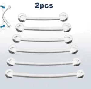 2x 16G 14G PTFE Flexible with Clear Ball End Surface Industrial Barbell Retainer - Bild 1 von 4