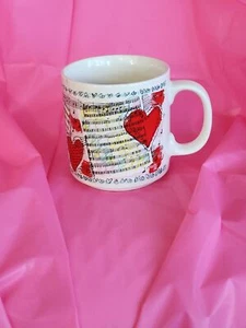 Love and Music mug with music notes and red hearts by RUSS - Picture 1 of 7