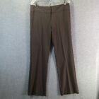 Kenneth Cole Dress Pants Slacks Women 10 Short Brown Flat Front Pockets Beltless