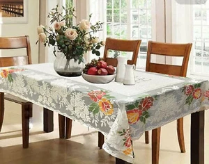 Cotton Dining Table Cover for 6 Seater Cream US - Picture 1 of 3