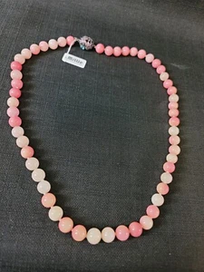 HSN Millie By Matthew Campbell Laurenza Roze Quartz Sterling Clasp Necklace 28" - Picture 1 of 12