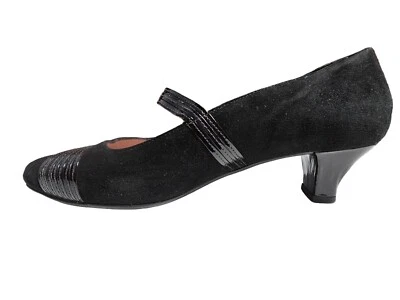 Beautifeel Womens Heels Size 39 8.5 Black Suede Patent Leather Comfort - Image 1 of 4