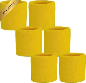 Absorbent Wrist Sweatbands for Athletic Men and Women - 6 Pcs Tennis Wrist Sweat - Picture 1 of 12