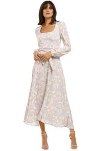 REBECCA VALLANCE Fleur Midi Dress Floral Print Size 12 AU RRP 699 WITH DEFECTS - Picture 1 of 9