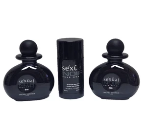 SEXUAL NOIR Men by MICHEL GERMAIN 3pcs 4.2 oz edt spray 4.2 af/sh 2.8 deodorant - Picture 1 of 5