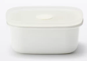 MUJI Enamel Storage Container with Valve Lid Small 270ml (9.5 x 11.5 x5cm) - Picture 1 of 2