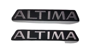 Set Of 2 Nissan Altima Embroidered Patches 1”x 6” Gray On Black - Picture 1 of 3