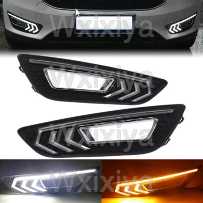 Luz antiniebla LED diurna para Ford Focus 2015 2016 DRL con intermitente Foto 1 de 4