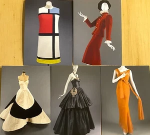 SET of 5 (Five) FASHION Postcards 4x6" Ball GOWNS, Day Wear; In Mint Condition. - Picture 1 of 2