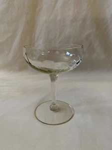 Palm Optic Champagne Glass by Morgantown-Delicate Clear Scalloped Drape Pattern - Picture 1 of 6