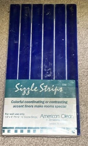 Pack Of 12 ROYAL BLUE Ceramic Tile Pencil Liner Sizzle 1/2" X 6" American Olean - Picture 1 of 4