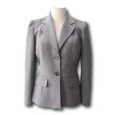 Chaqueta profesional ANNE KLEIN (4) de un solo pecho dos botones semi ajustada gris Foto 1 de 4