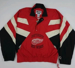 Vintage 90s Detroit Red Wings Starter Windbreaker Jacket NHL Hockey Logo Worn - Picture 1 of 12