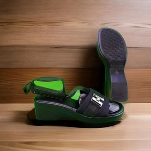 ✅Aerosoles Got It All Sandalias de tacón de cuña negras para mujer 6,5 M punta abierta deslizables✅ - Imagen 1 de 12