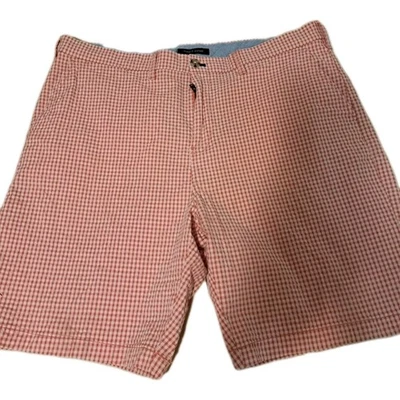 Seersucker Shorts Tommy Hilfiger Mens 38 Red White Checkerboard Preppy Golf  - Image 1 of 4