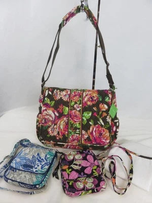 Vera Bradley Lot 3Pcs Messenger Baby Bag English Rose Santiago Jazzy Blooms - Image 1 of 4