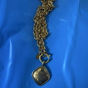 CHANEL 31 RUE CAMBON Gold Plated CC Logos Charm Vintage Necklace Pendant - Picture 1 of 4