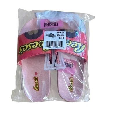 Sandalias Reese's Peanut Butter Cup Rosa Slide NUEVAS 2/3 Sandalias Hershey Park Foto 1 de 3