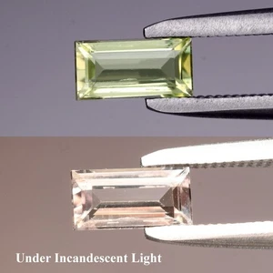 💎 0.56ct 6.5x3.3mm VS Baguette Natural Color Change Diaspore - Turkey Gemstone - Picture 1 of 6