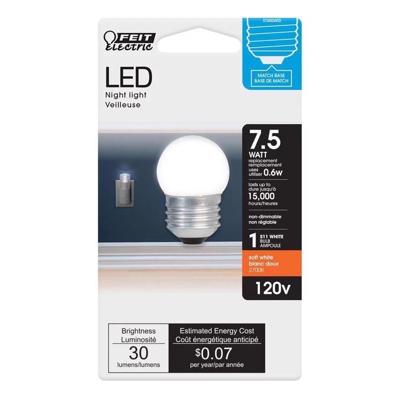 Feit Electric BP71/2S/W/LED 0.6W 30 Lumens Soft White S11 LED Night Light Bulb - Image 1 of 1