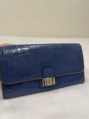 Cartera de mujer vintage Francesco Biasia piel de serpiente cuero turquesa hebillas doradas Foto 1 de 4