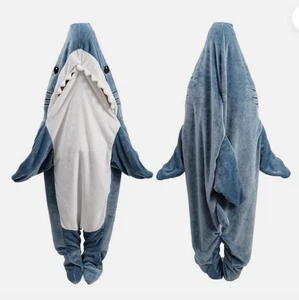 Shark Hoodie One Piece Blanket/ Sleeping Bag/Costume - Medium Adult/Large Child - Picture 1 of 3