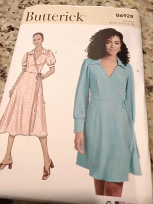 NEW Butterick Womens Dress Pattern Long/Short Sleeve  Misses' Dress Sizes 8-16 - Image 1 of 2