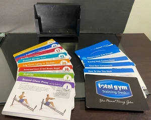 Total Gym Training Deck Illustrated Exercise Cards w/ Holder ~ Complete - Picture 1 of 10