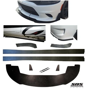 FRONT, 4 SIDE SPLITTERS+2 WINGLETS, SUPPORT RODS compatible w/15-23 Charger SRT - Picture 1 of 12