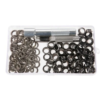 100 Sets Grommets Eyelets 10mm Punch Die Tool 4 Colour for Leather,Tents Awnings - Image 1 of 4