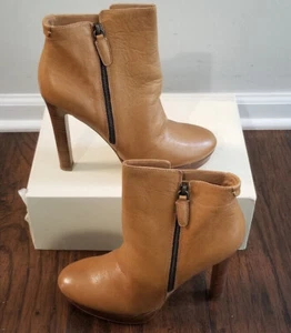 Coach Womens Chryssa Brown Tan Casual Zipper Booties Fashion Platform Boots 10 - Picture 1 of 5