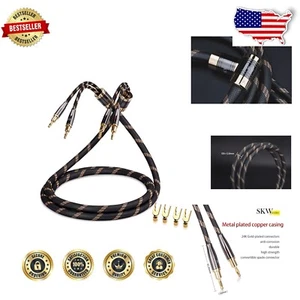 High-Quality 26.2ft Speaker Cable with Spade and Banana Plugs for Superior Sound - Picture 1 of 9