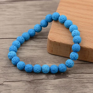 8mm Natural Tiger Eye Lava Rock Beads Stretch Elastic Bracelet for Men Women - Picture 1 of 60