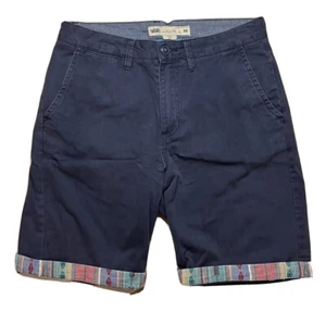 VANS Off The Wall Chino Shorts Mens Sz 30 Cotton Navy Blue Zip Fly Smart Casual - Picture 1 of 4