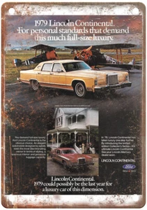 Vintage 1979 Lincoln Continental Collector Series Ad Retro Look Blechschild A8671 - Bild 1 von 2