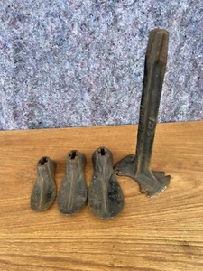 Cast Iron Cobbler Shoe Repair Anvil & 3 Forms Or Molds Eclipse 1894 - Picture 1 of 4