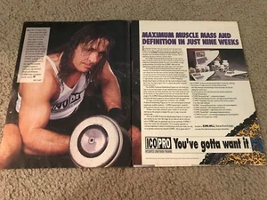 1993 BRET HART HITMAN ICO PRO Poster Print Ad BODYBUILDING PROGRAM WWF WCW RARE - Picture 1 of 1