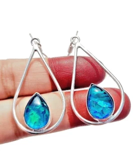 Earrings For Women 925 Sterling Silver Earrings Opal Gemstone Handmade Jewelry - Bild 1 von 13