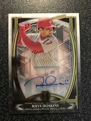 RHYS HOSKINS 2019 TOPPS Tribute Iconic AUTO SERIAL# 83/99 CARD# IP-RH PHILLIES  - Image 1 of 3