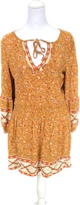 American Eagle Outfitters Burnt Orange Floral Above Knee Boho Mini Dress Size M - Picture 1 of 10