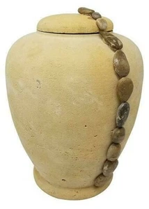 Large/Adult 220 Cubic In. Natural Sand Ocean Pebbles Biodegradable Cremation Urn - Picture 1 of 3