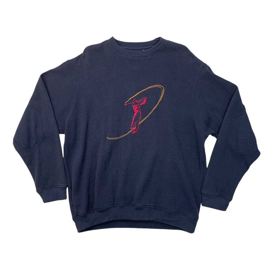 Vintage Grand Slam Sweatshirt Mens L Large Navy Blue Embroidered Golf Swing Logo - Image 1 of 4