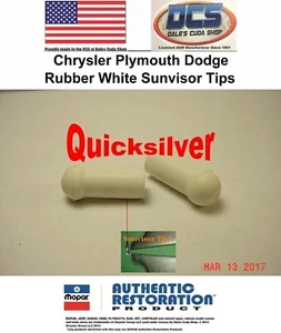 Dodge Chrysler & Plymouth Sunvisor White Rubber Tips NEW MoPar USA - Picture 1 of 5