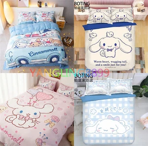 Cute Cinnamoroll Girls Bedding Set Bed Sheet Quilt Cover Pillow Case set Kawaii - Picture 1 of 16